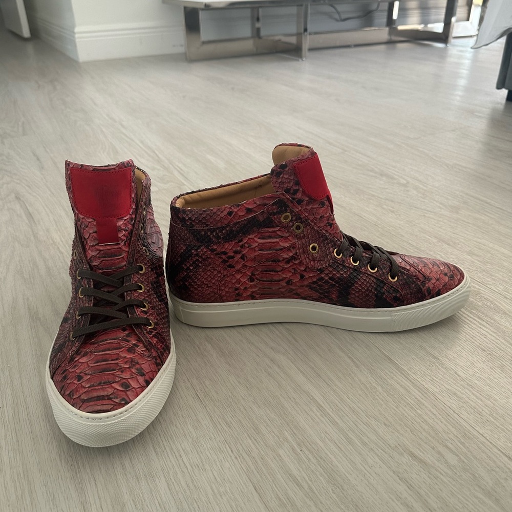 Men’s Python Leather High Top Sneakers - image 4
